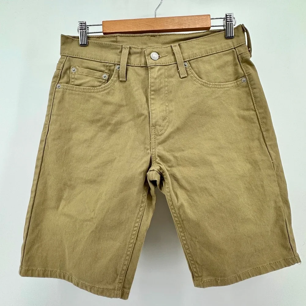 Levis 405‎ Regular Fit Denim Shorts Mens 29 Khaki Tan Brown WaterLess 39864-0079